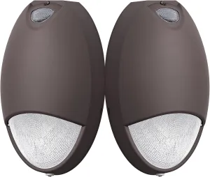 Outdoor Led Emergency Light with Battery Backup Photocell Sensor Self Test Diagnostics, Aluminum Exterior Waterproof Commercial Wall Pack Emergency Lighting Fixtures 120-277VAC UL Certified (2 Pack)