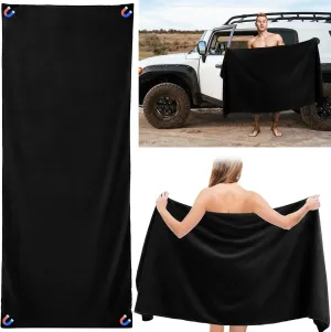 Outdoor Magnetic Bath Towel Oversized 75"x30" Magnetic Microfiber Beach Quick Dry Towel with Magnet Corners for Beach, Pool, Travel, Gym & Camping