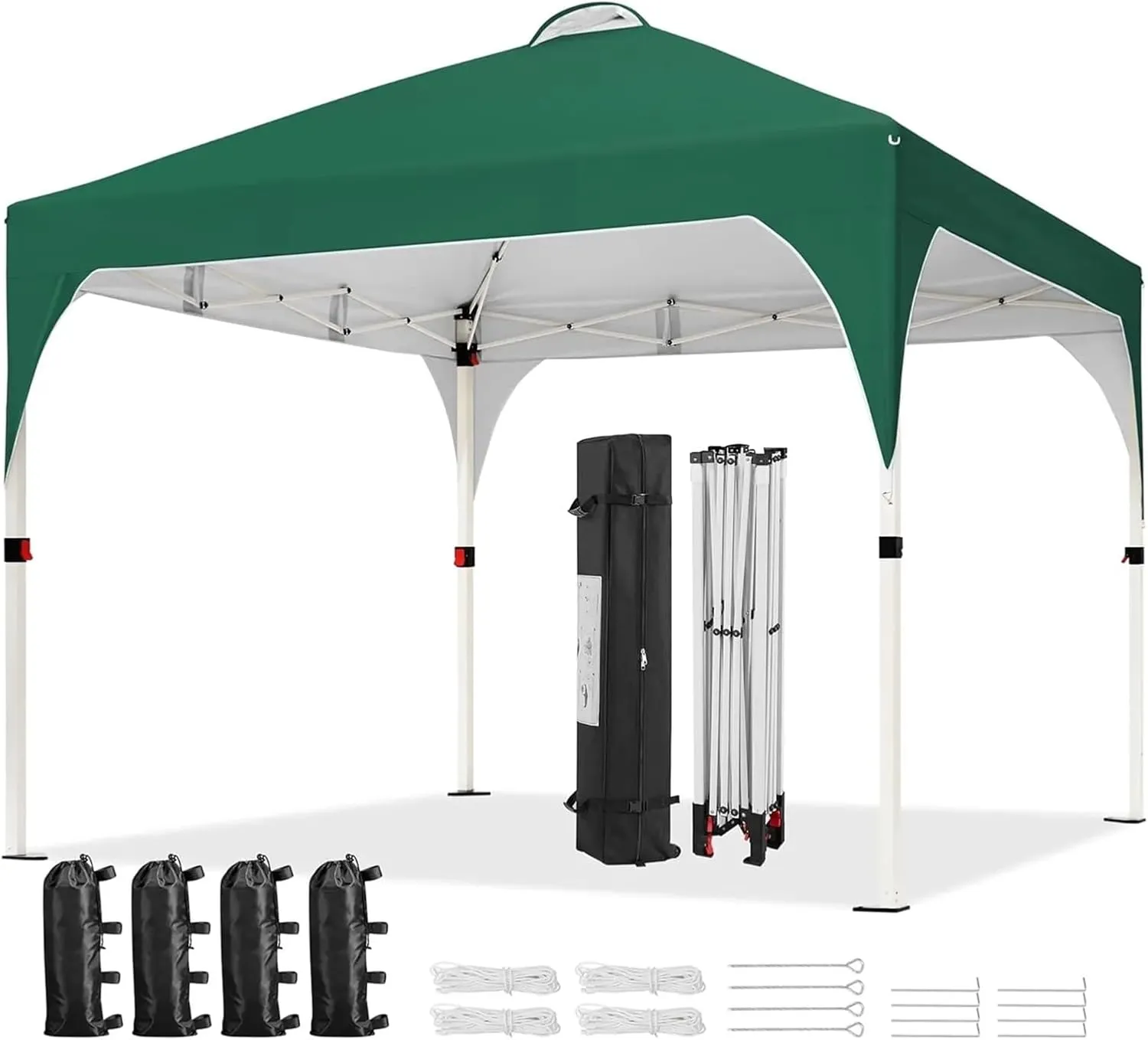 Outdoor Pop Up Tent 10x10 Pop Up Canopy Tent with Vent, Easy Set Up Tent, Instant Sun Shelter Canopy with Wheeled Bag, 4 Sandbags, 12 Stakes(Color 17)