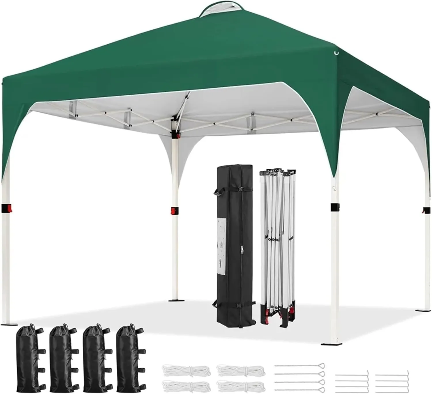 Outdoor Pop Up Tent 10x10 Pop Up Canopy Tent with Vent, Easy Set Up Tent, Instant Sun Shelter Canopy with Wheeled Bag, 4 Sandbags, 12 Stakes(Color 17)