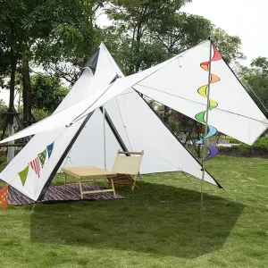 Outdoor Waterproof 4 Personen Yurt Bell Tent Family Teepee Tent Double Layers Indian Tipi Tent Suitable for Truck Camping Hiking Holidays