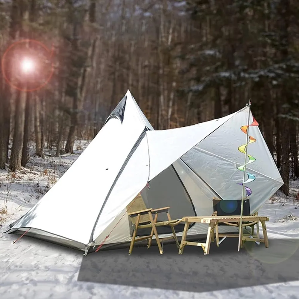 Outdoor Waterproof 4 Personen Yurt Bell Tent Family Teepee Tent Double Layers Indian Tipi Tent Suitable for Truck Camping Hiking Holidays