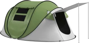 Outsunny Large Camping Tent with 10 Person Floorspace, Rain Cover & Breathable Mesh Roof, Cabin Tent 8 Person Size, Big Family Tent Camping Accessory