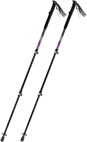Pair of 2 Aluminum Hiking Sticks, Quick Locking Trekking Poles, for Seniors, Men, and Women, with Wrist Strap