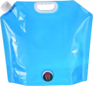 PATIKIL 2.6 Gallon Collapsible Water Container Bag with Spigot, PE Storage Jug Folding Water Bag for Camping, Hiking, Emergency Water Storage, Blue