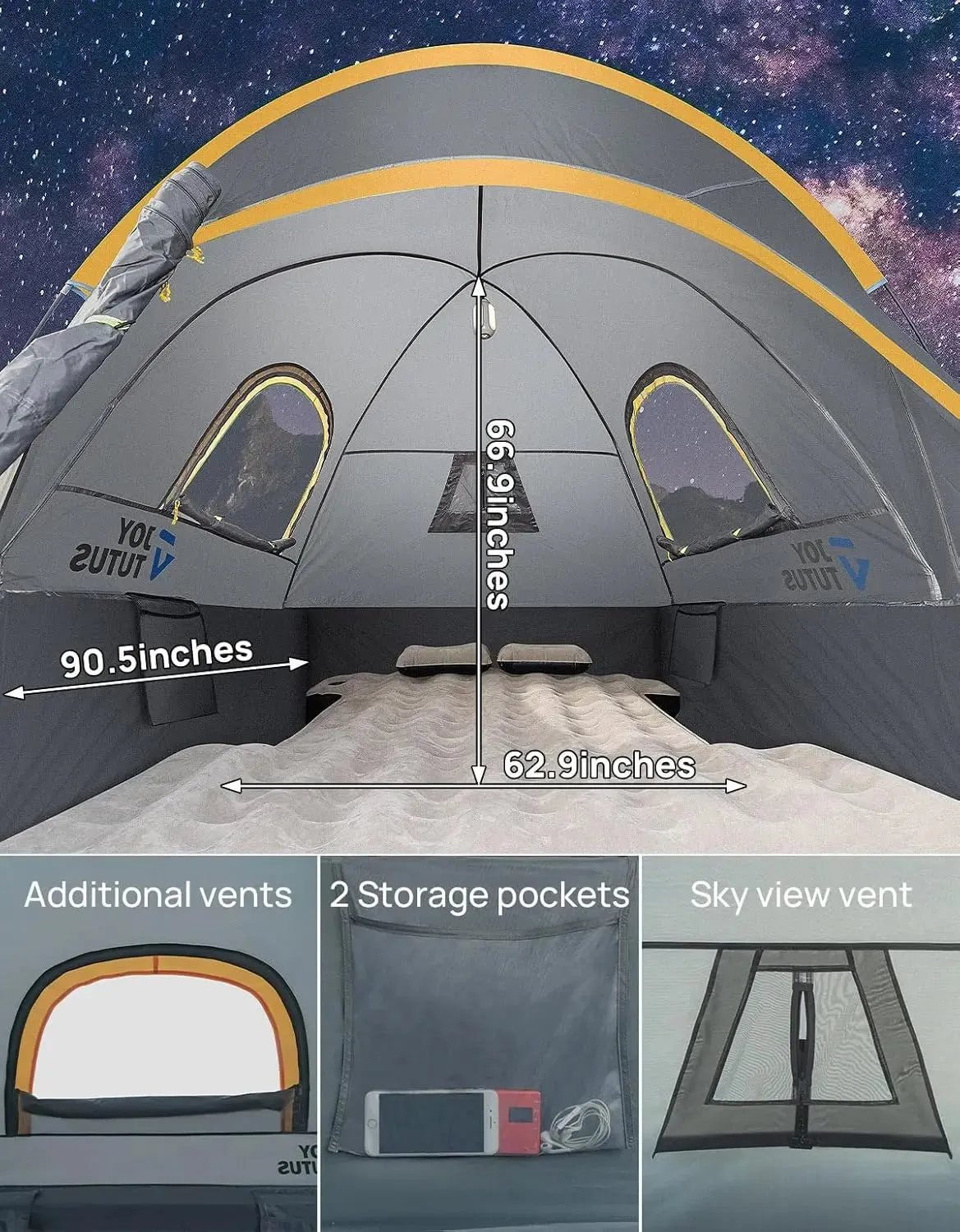 Pickup Truck Tent 2.0 Waterproof  Double-Layer  Portable
