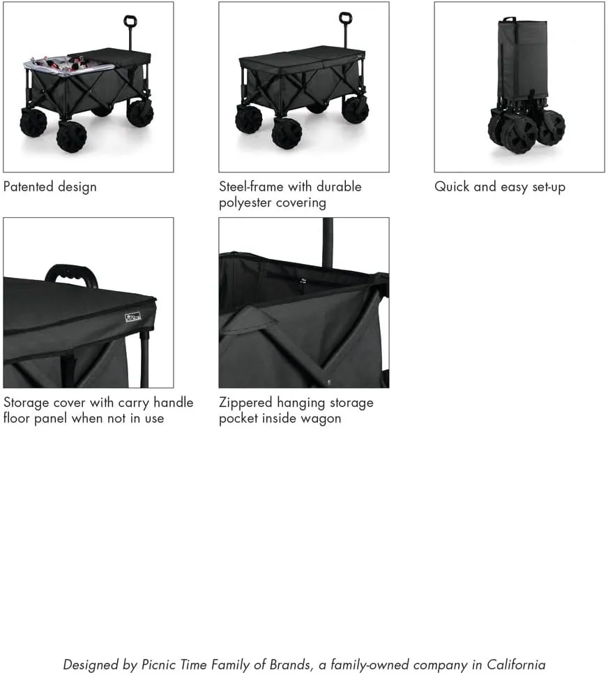 PICNIC TIME NFL Adventure Wagon Elite All-Terrain Portable Utility Wagon
