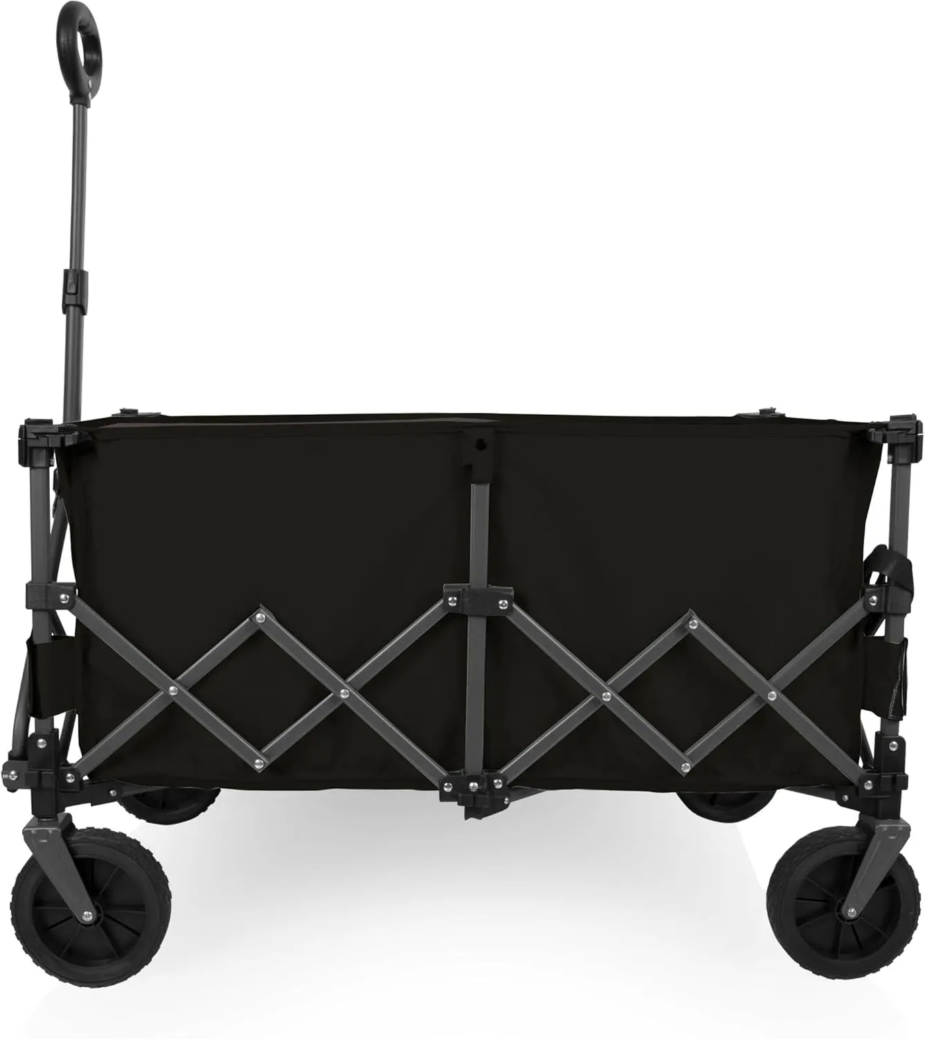 PICNIC TIME Wilderness Wagon Collapsible Folding Wagon, Outdoor Wagon Cart, Sport Utility Wagon, (Black & Gray)