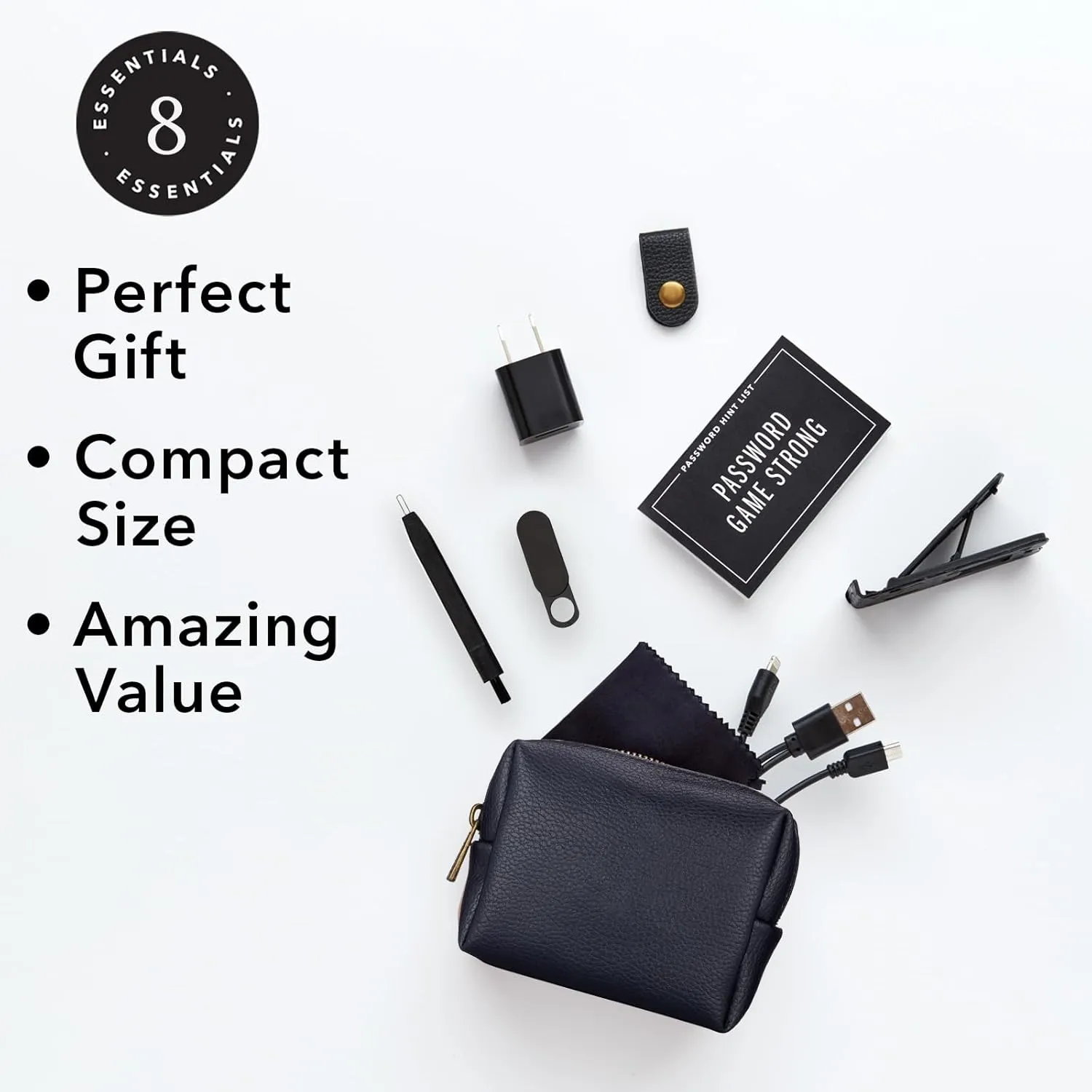 Pinch Provisions Mid-Size Tech Kit, Includes 8 Professional Technology Essentials, Perfect for Remote Work, Personal Office Accessories, & Gifting at Work (Navy)