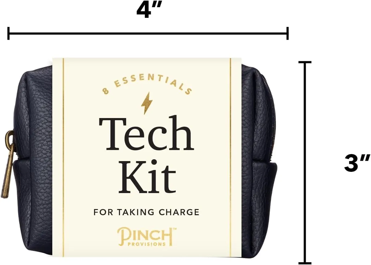 Pinch Provisions Mid-Size Tech Kit, Includes 8 Professional Technology Essentials, Perfect for Remote Work, Personal Office Accessories, & Gifting at Work (Navy)