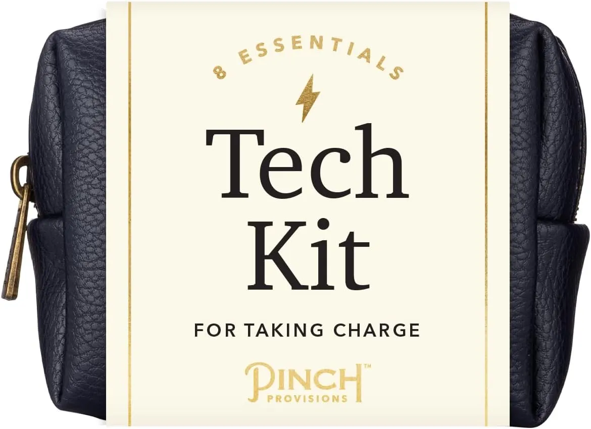 Pinch Provisions Mid-Size Tech Kit, Includes 8 Professional Technology Essentials, Perfect for Remote Work, Personal Office Accessories, & Gifting at Work (Navy)