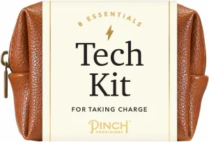 Pinch Provisions Tech Kit, Cognac Includes 8 Must-Have Emergency Essential Items for Techies, Tech Accessories, Ideal Gift for Work, Christmas & Birthdays, Portable Pouch