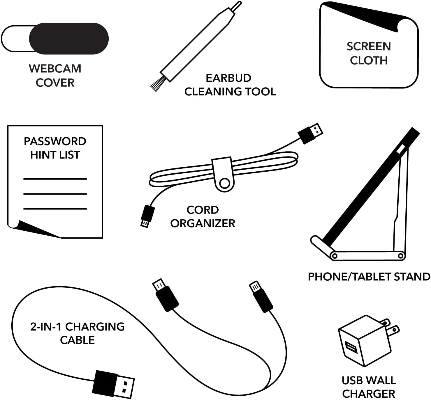 Pinch Provisions Tech Kit, Cognac Includes 8 Must-Have Emergency Essential Items for Techies, Tech Accessories, Ideal Gift for Work, Christmas & Birthdays, Portable Pouch