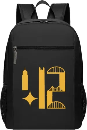 Pittsburgh Skyline 412 Travel Laptop Backpack, Business Anti Theft Slim Sturdy Laptops Backpacks, College Computer Bag Gift for Men & Women Fits 17 Inch Notebook,Black