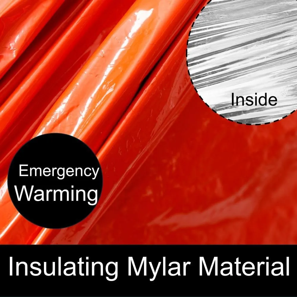 Plus Size Emergency Poncho, Mylar Poncho with Hood, Mylar Emergency Blanket in Camping, Hiking, and Outdoor Activities