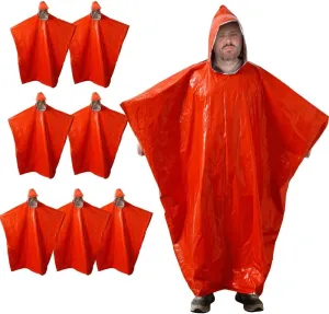 Plus Size Emergency Poncho, Mylar Poncho with Hood, Mylar Emergency Blanket in Camping, Hiking, and Outdoor Activities