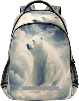 Polar Bears Painting Design Waterproof Backpack - Casual Outdoor Sports Daypack with Ergonomic Shoulder Straps#774