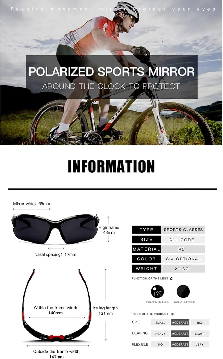 Polarized Sports Sunglasses UV Protection Baseball Fishing Cycling Running Golf Motorcycle Glasses for Men Women Youth