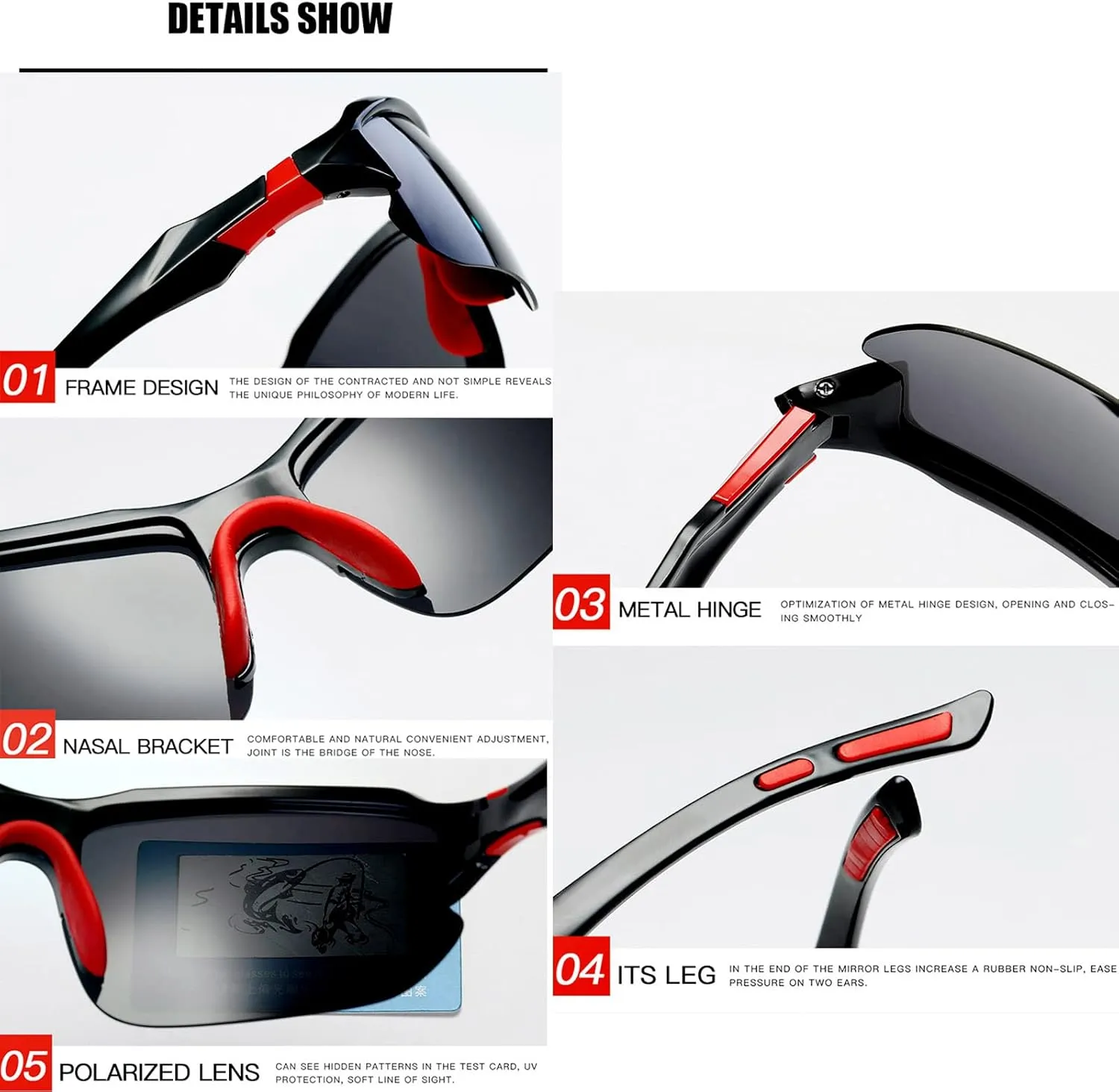 Polarized Sports Sunglasses UV Protection Baseball Fishing Cycling Running Golf Motorcycle Glasses for Men Women Youth