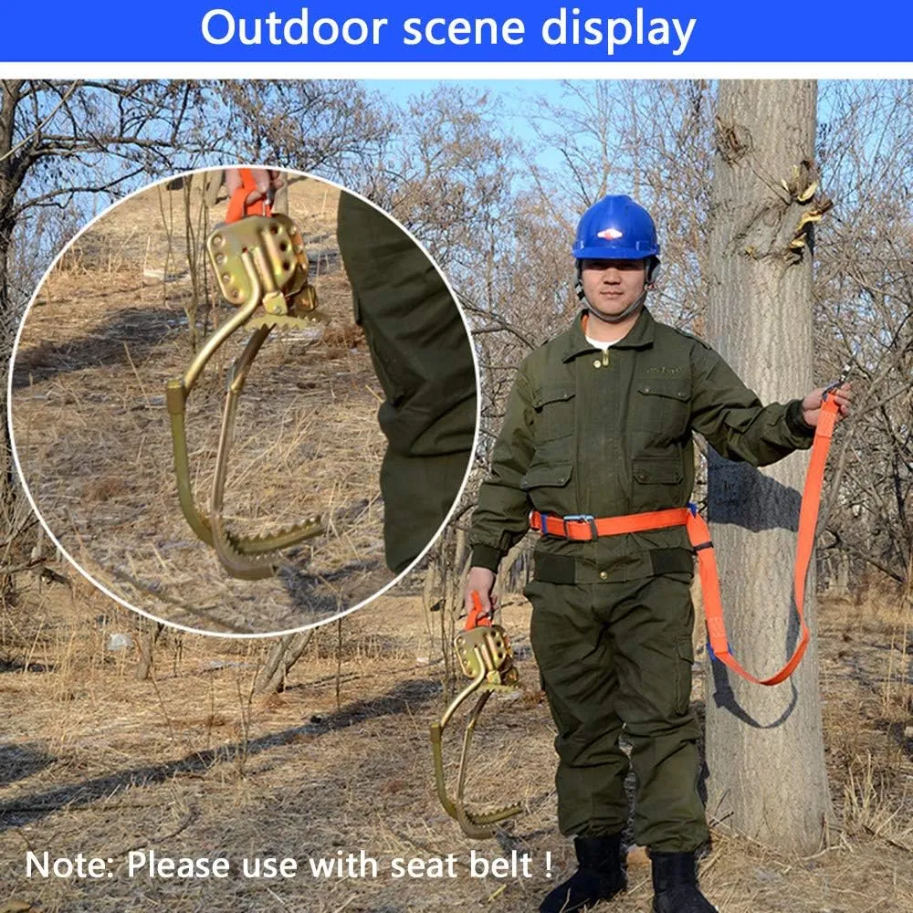 Pole Climbing Spikes, Climbing Trees Artifact Electrician Wooden Pole Foot Buckle, Electrician Foot Buckle Wooden Pole Iron Shoes, Picking Fruit, Coconut,Various Sizes,350Model