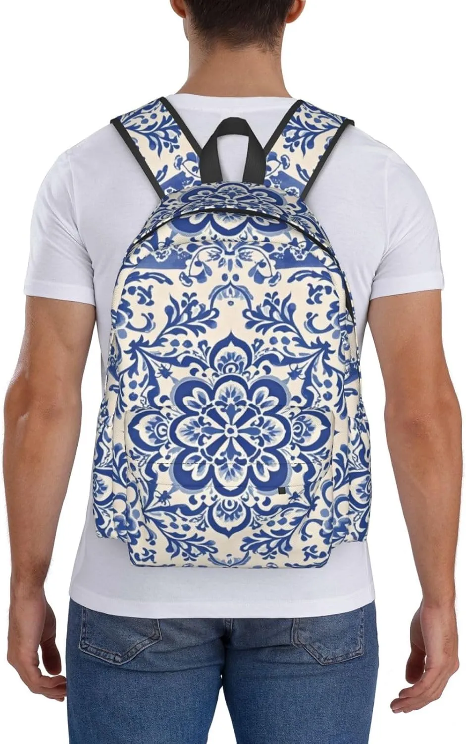 Polish Porcelain Print Adult Backpacks 15 Inch Laptop Backpack Travel Bag for Men Women Gifts