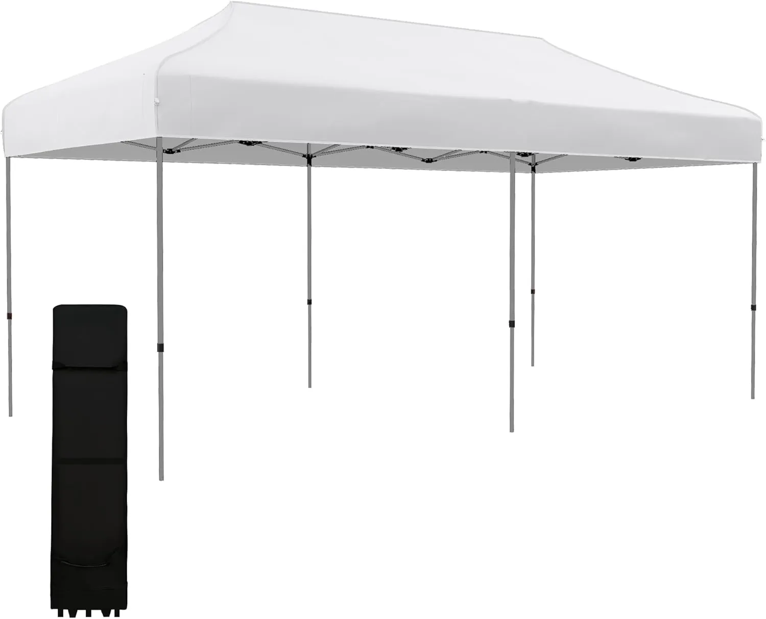 Pop Up Canopy Tent,Instant Sun Shelter with 3-Level Adjustable Height,Easy Up Outdoor Tent for Parties with Wheeled Carry Bag for Garden,Patio,White