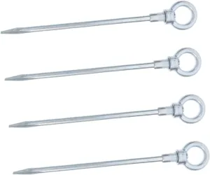 POPETPOP 4 Pcs Heavy Duty Tent Pegs Galvanized Carbon Steel Ground Stakes for Camping Designed for Strong Wind Resistance Compatibility with Various Soil Types