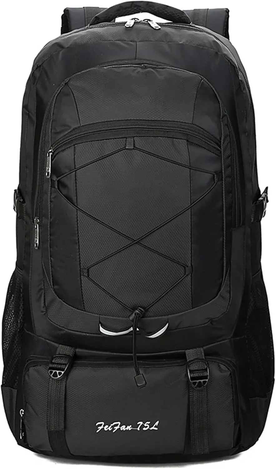 PORRASSO 75L Hiking Backpack Trekking Rucksack Waterproof Daypack Durable Backpack for Women Men Camping Climbing Travel Outdoor Sports Black