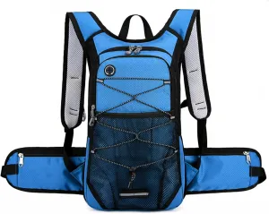PORRASSO Hiking Backpack 19L Waterproof Daypack Rucksack with Earphone Hole Breathable Backpack for Women Men Trekking Cycling Climbing Outdoor Sports Light Blue