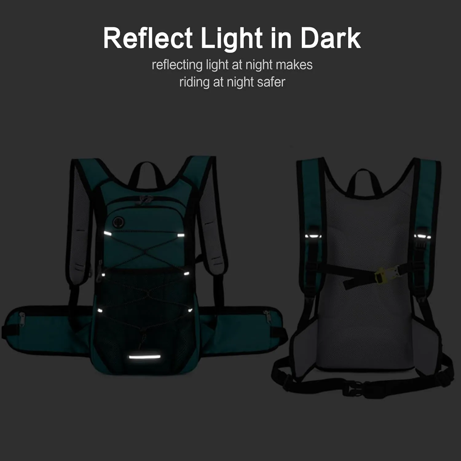 PORRASSO Hiking Backpack 19L Waterproof Daypack Rucksack with Earphone Hole Breathable Backpack for Women Men Trekking Cycling Climbing Outdoor Sports Light Blue