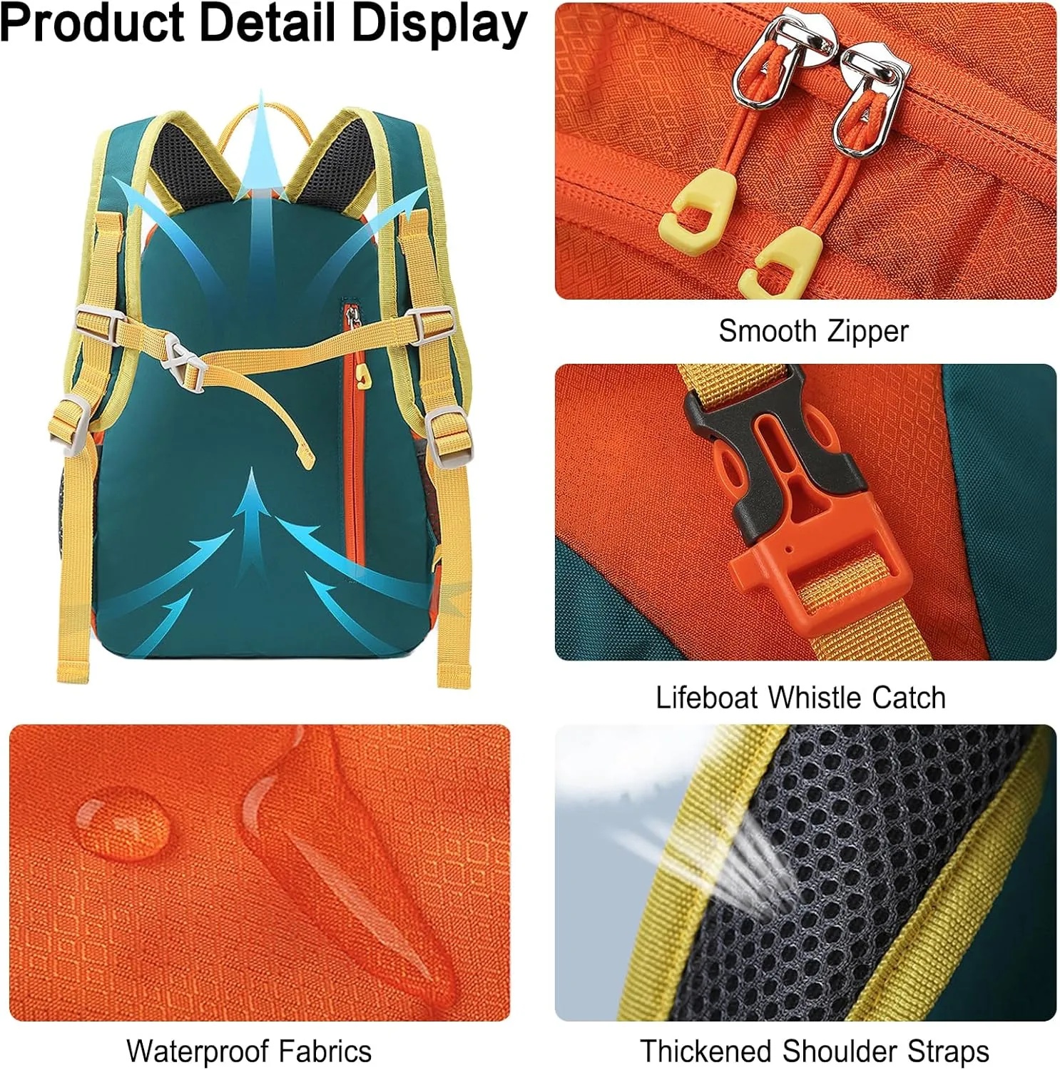PORRASSO Hiking Backpack 5L Daypack Rucksack Lightweight Waterproof Women Men Backpack for Camping Daily Use Blue