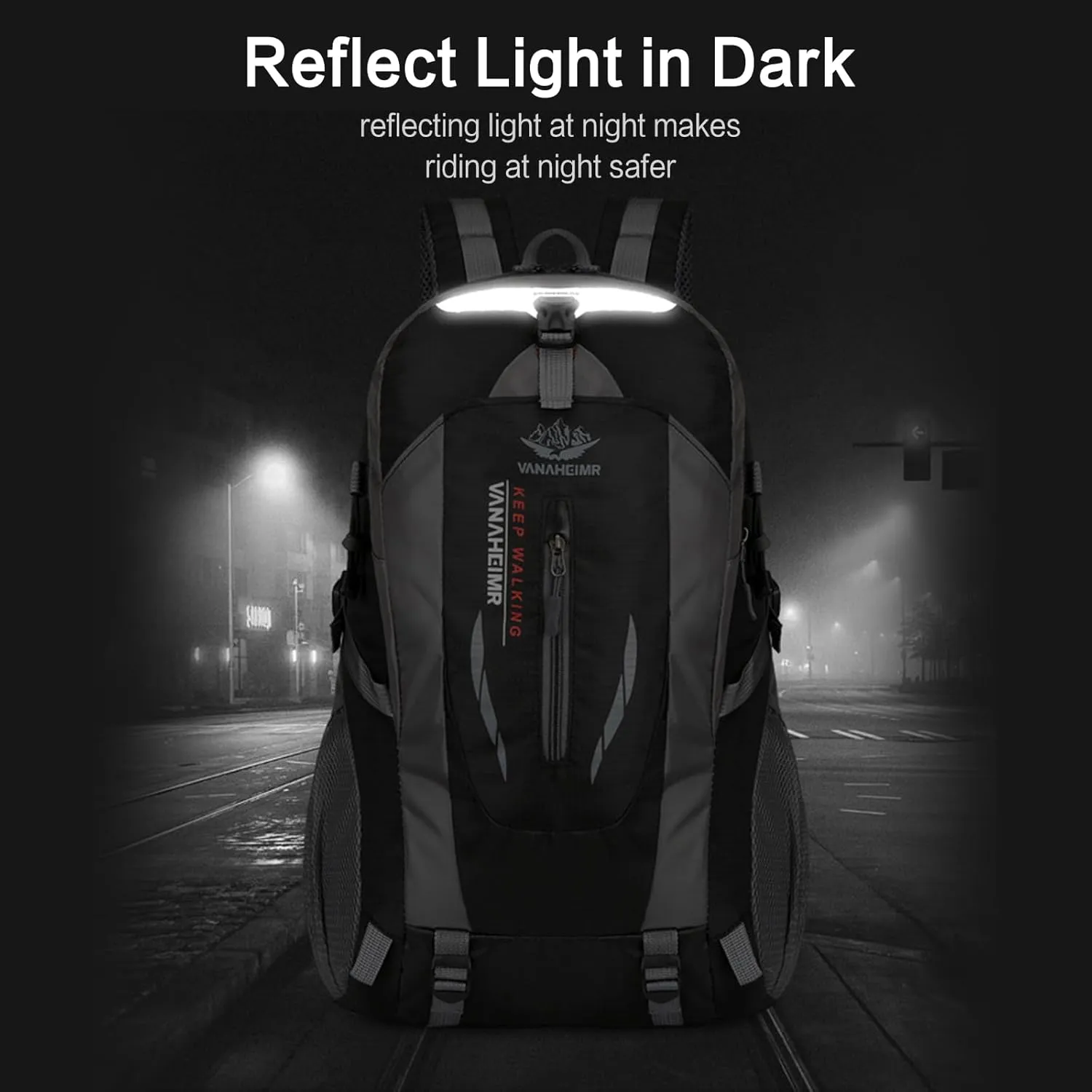 PORRASSO Hiking Backpack Waterproof Rucksack 25L Daypack Durable Backpack for Women Men Camping Climbing Travel Outdoor Sports Black