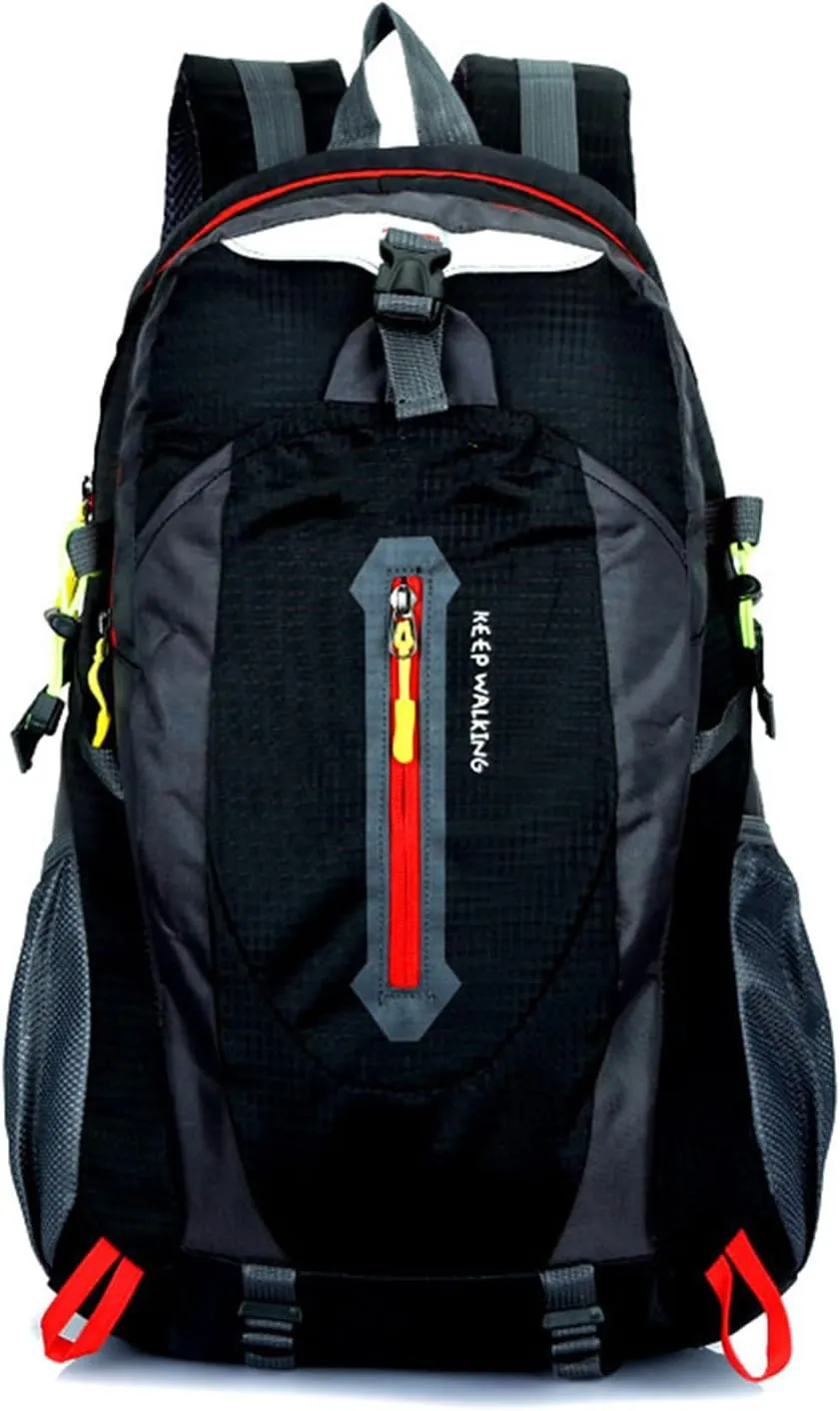 PORRASSO Hiking Backpack Waterproof Rucksack 25L Daypack Durable Backpack for Women Men Camping Climbing Travel Outdoor Sports Black