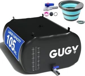 Portable 105 Gallon Water Bladder for Truck Bed,Carrier Cart Large Water Bob Bathtub Emergency Water Bladder for Outdoor RV & Car Camping,Water Storage Bladder with Spigot,Overflow Kit-Black 400L