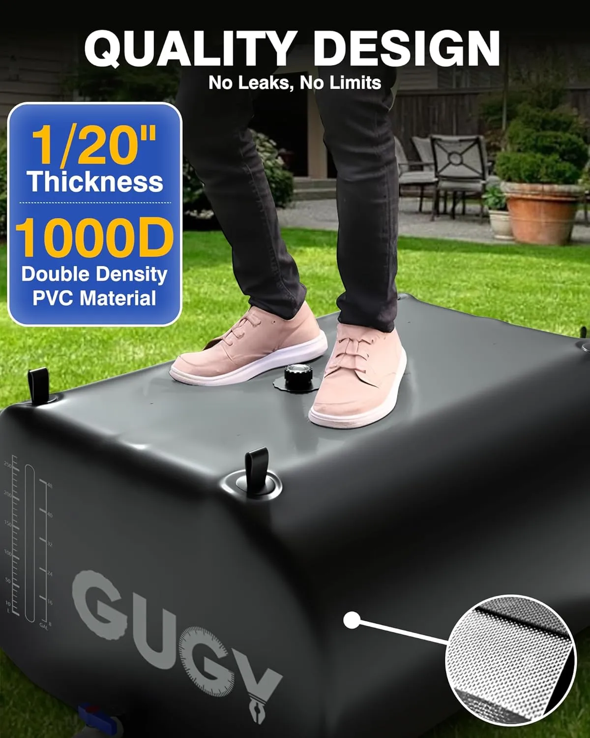 Portable 105 Gallon Water Bladder for Truck Bed,Carrier Cart Large Water Bob Bathtub Emergency Water Bladder for Outdoor RV & Car Camping,Water Storage Bladder with Spigot,Overflow Kit-Black 400L