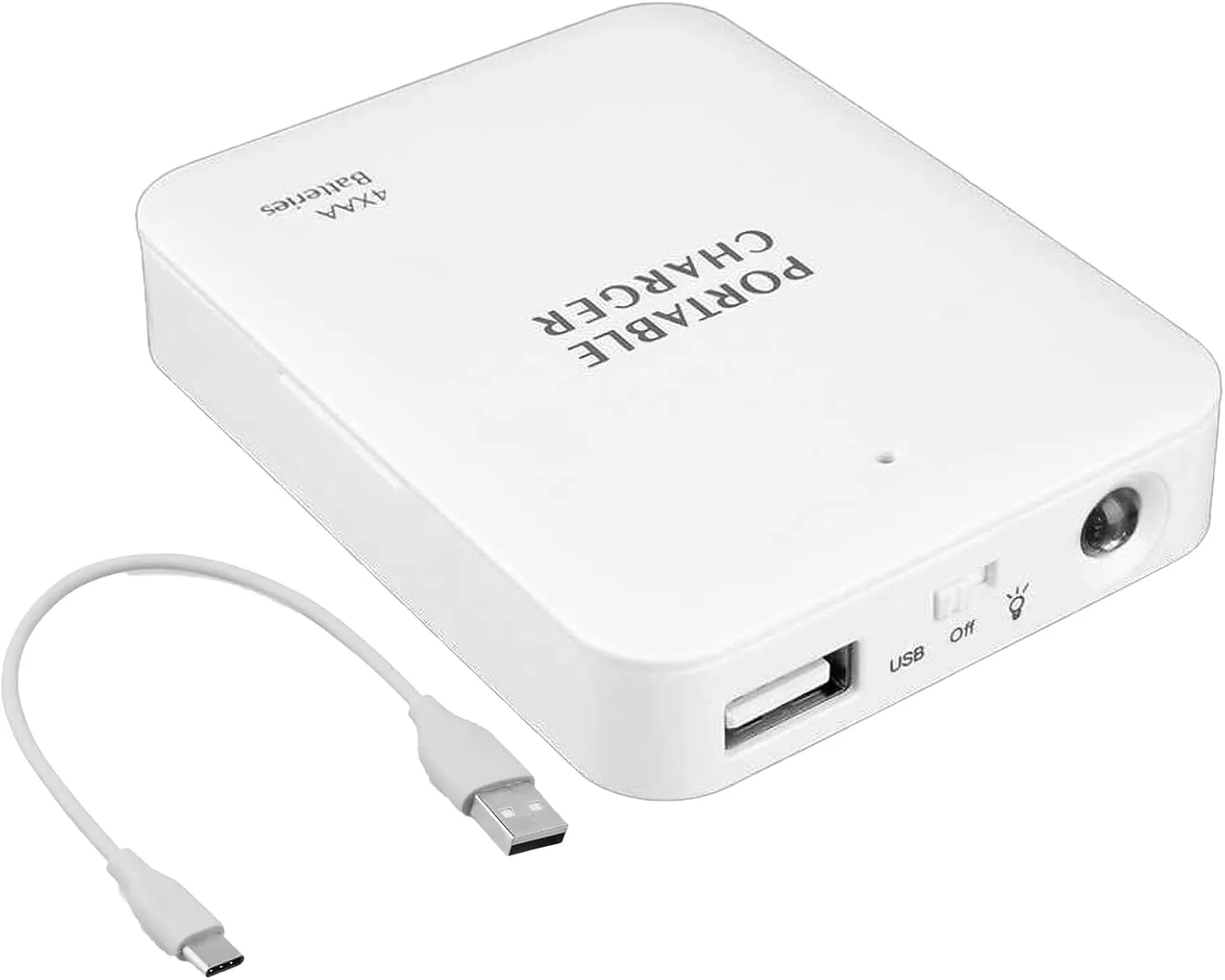 Portable AA Battery Travel Charger Compatible with Kurio Smart 2 in 1 Pro PowerBank Emergency with LED Safety Light! (Takes 2 AA Batteries,USB Type-C)