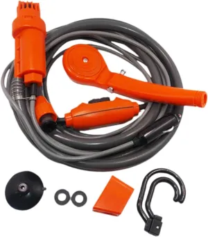Portable Car Shower Kit for Outdoor Activities, Orange