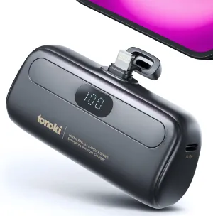 Portable Charger for iPhone (Black, Lightning)