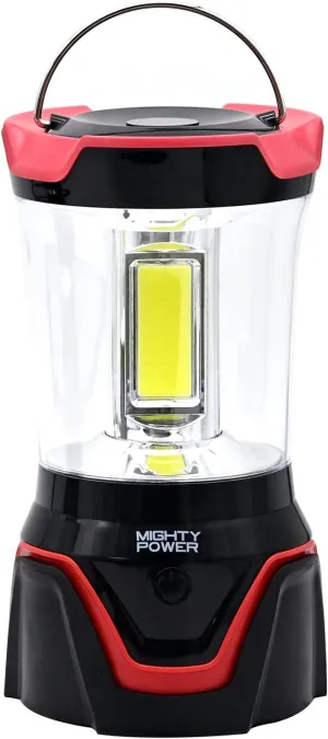 Portable COB LED Camping Lantern with 4 Light Modes by Mighty Power, 1500 Lumens, 360 Degrees Light, Emergency Survival Kits, Brighten up Your Yard, Pathway, Walkway, or anyplace