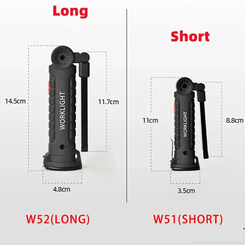Portable COB LED Flashlight USB Rechargeable