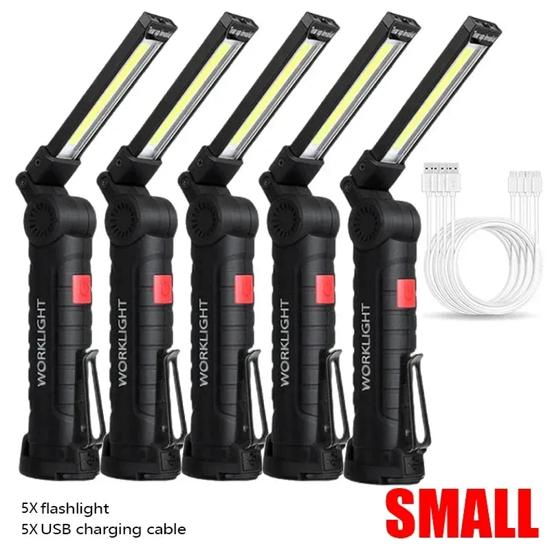 Portable COB LED Flashlight USB Rechargeable
