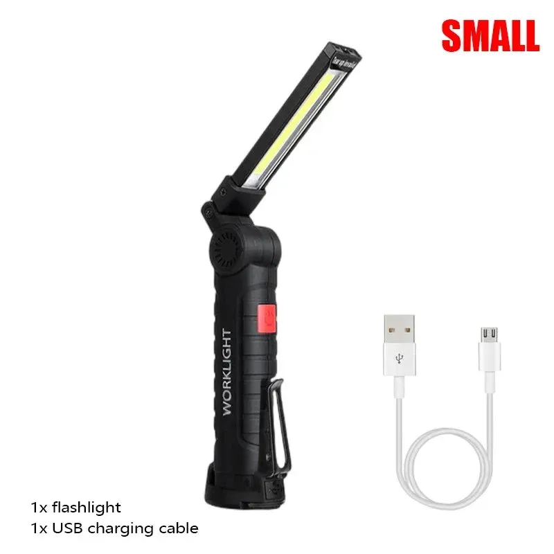 Portable COB LED Flashlight USB Rechargeable