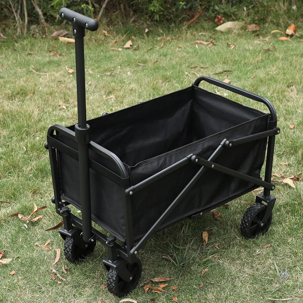 Portable Collapsible Folding Wagon Large Capacity Heavy Duty Folding Wagon Garden Utility Cart Sports Wagon for Camping Shopping