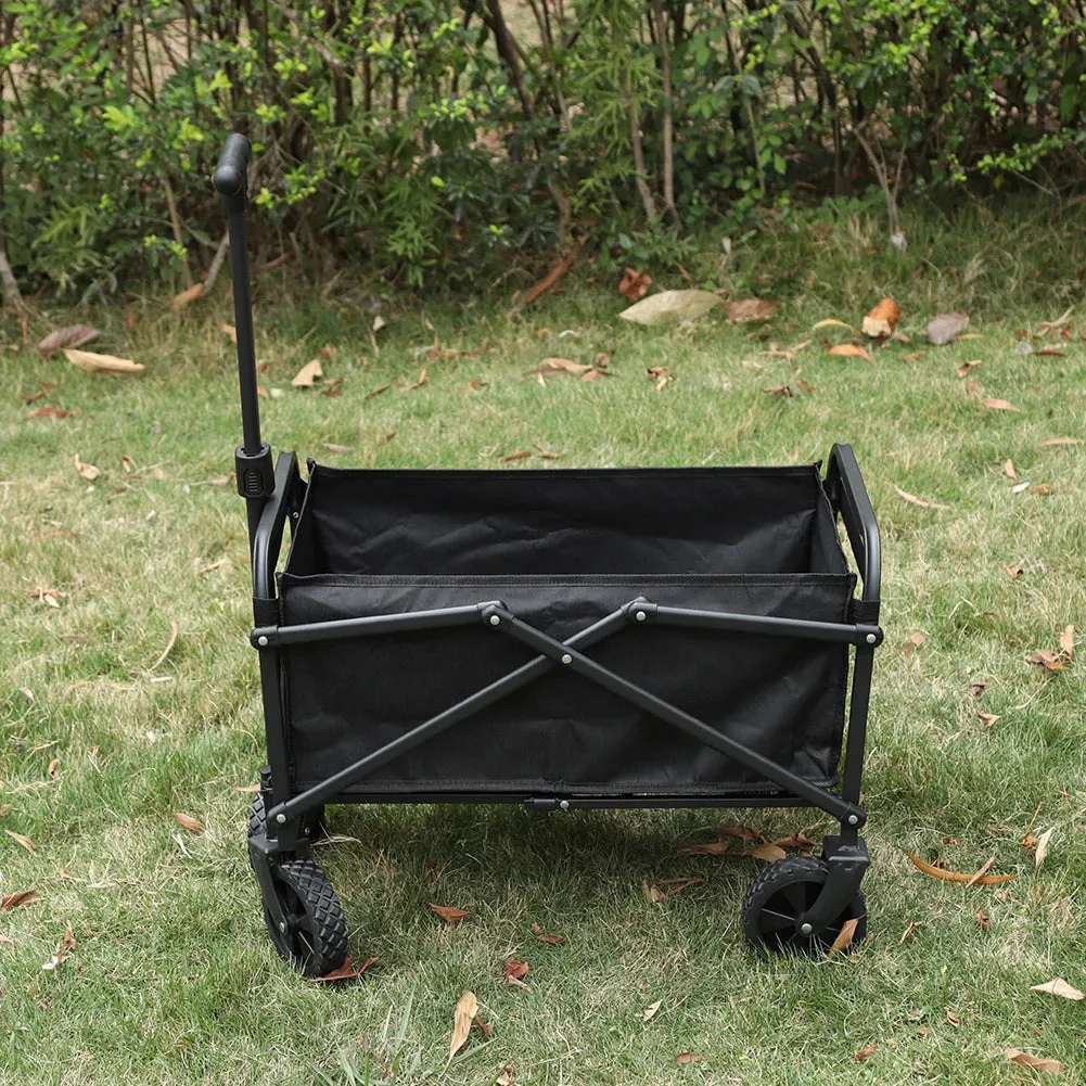 Portable Collapsible Folding Wagon Large Capacity Heavy Duty Folding Wagon Garden Utility Cart Sports Wagon for Camping Shopping