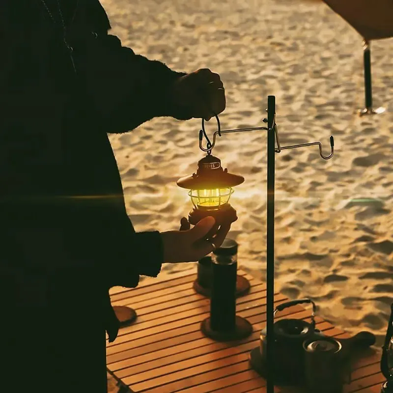 Portable Detachable Camping Lantern Stand with Adjustable Base