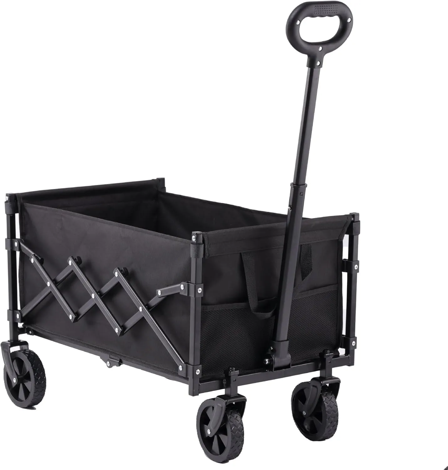 Portable Foldable 4-Wheel Cart Foldable - Lightweight Heavy Duty Beach Cart - Large Capacity Outdoor Cart, Loading 360 lbs, Suitable for Grocery, Camping, Shopping, Sports, Garden