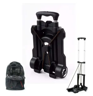 Portable Folding Hand Truck Dolly Utility Cart Foldable Trolley Put in Backpack Push Luggage Flatbed Cart