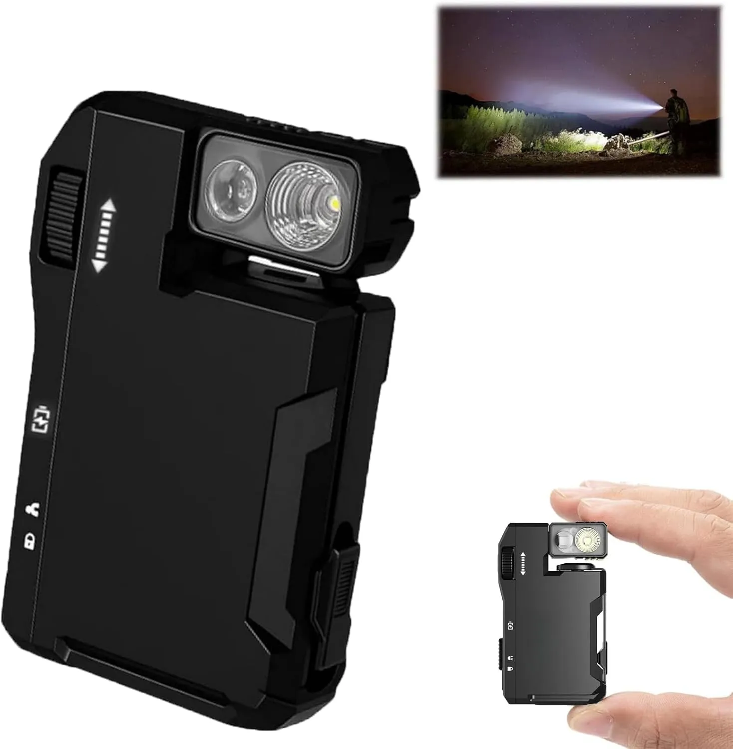 Portable G5 Rechargeable EDC Flashlight, 2025 New 400 Lumens Bright Mini Tactical Flashlight with RGB, Ip68 Waterproof, Magnetic, Keychain Design for Camping & Emergency (1, Black)
