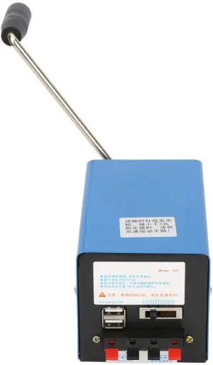 Portable Hand Crank Generator - USB Charging Emergency Dynamotor - Emergency Power Supply - for Field Operations, Field Trips