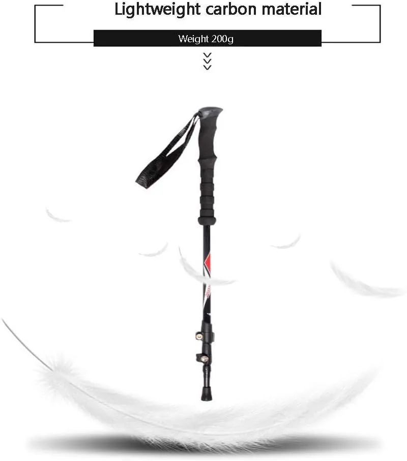 Portable Outdoor Telescopic Walking Stick Ultralight Aluminum External Lock Hiking Skiing Hiking Trekking Poles with Cork and EVA Grip